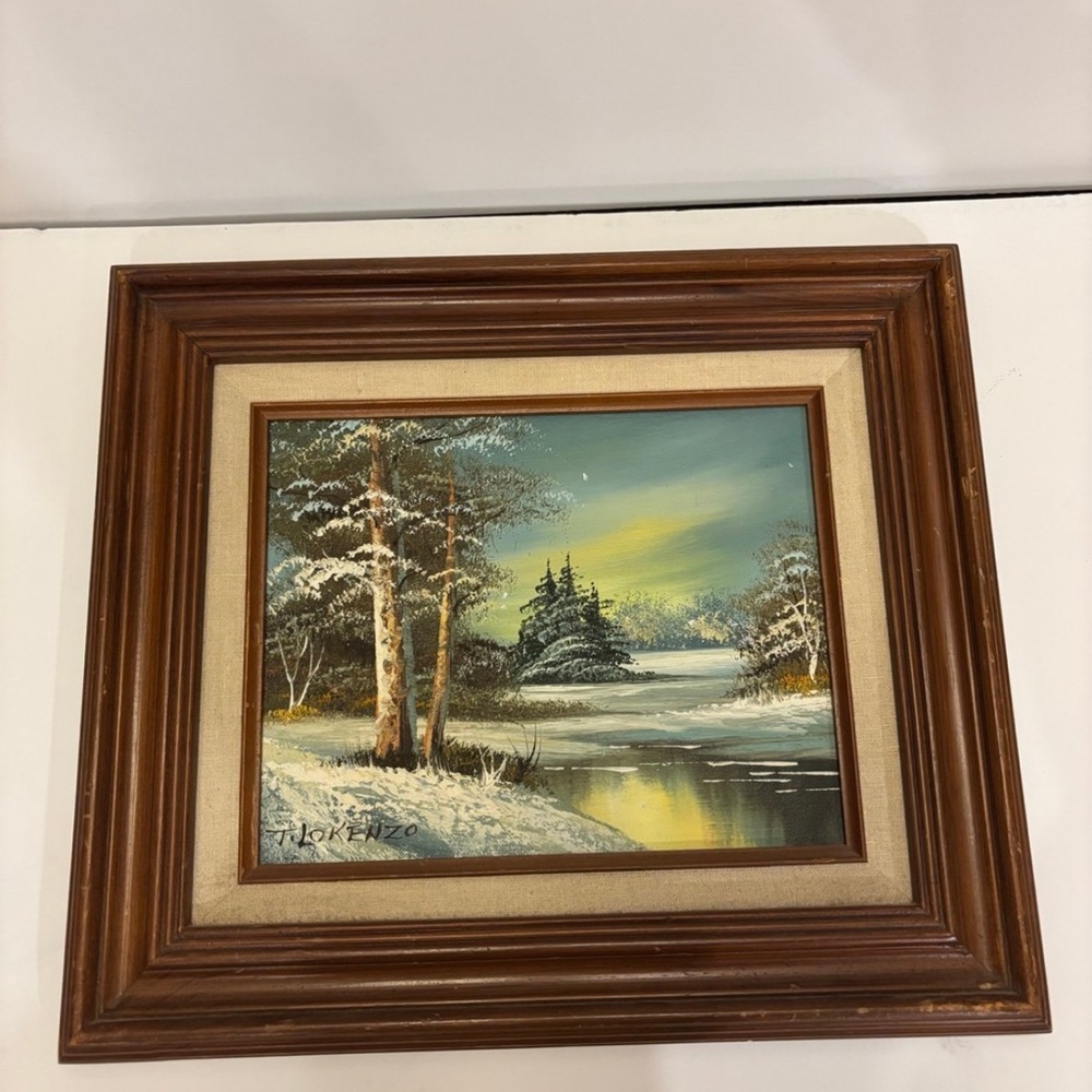 Winter T.LOKENZO signed wall picture frame art